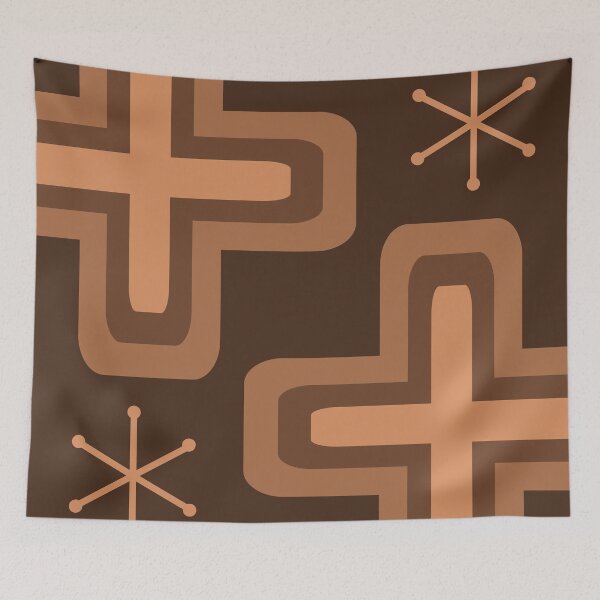 Item preview, Mid Century Modern Crosses Brown designed and sold by thepixelgarden.