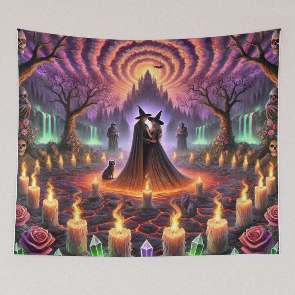 Item preview, Eternal Flames of Love: The Witch Couple's Sacred Halloween Union - Part II designed and sold by Meta2Physical.
