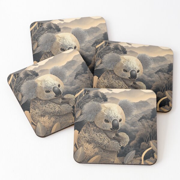 Item preview, Golden Koala in the Mystical Jungle designed and sold by ElysiArt.
