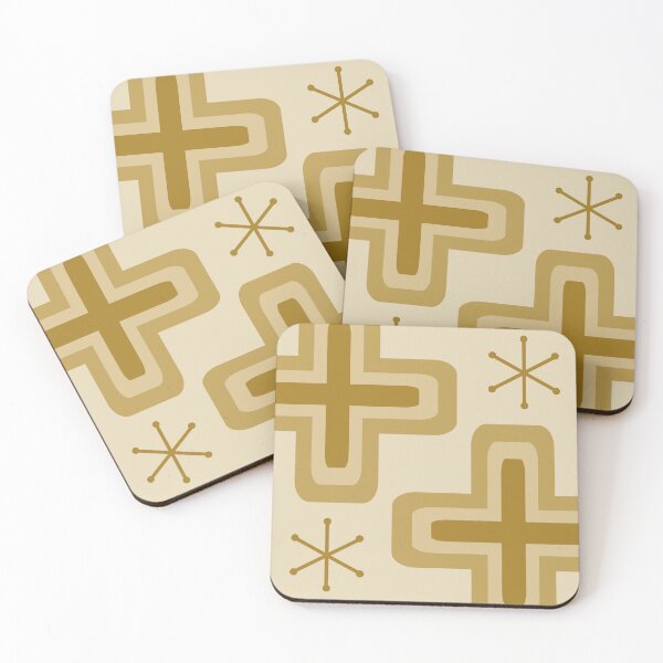 Item preview, Mid Century Modern Crosses Gold designed and sold by thepixelgarden.