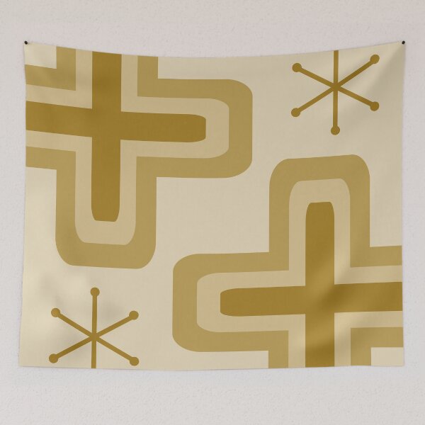 Item preview, Mid Century Modern Crosses Gold designed and sold by thepixelgarden.