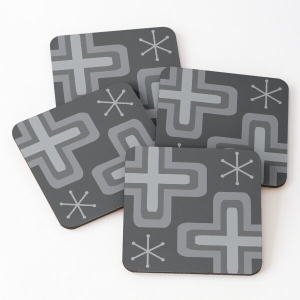 Item preview, Mid Century Modern Crosses Dark Gray designed and sold by thepixelgarden.