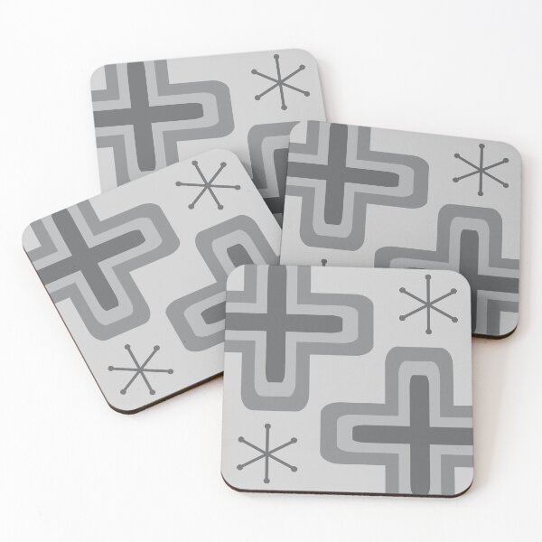 Item preview, Mid Century Modern Crosses Light Gray designed and sold by thepixelgarden.