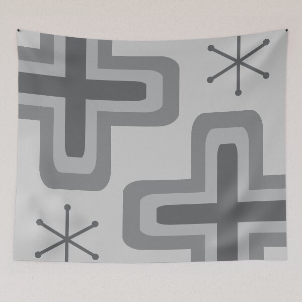 Item preview, Mid Century Modern Crosses Light Gray designed and sold by thepixelgarden.