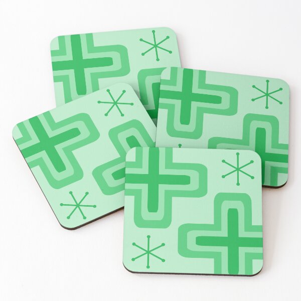 Item preview, Mid Century Modern Crosses Green designed and sold by thepixelgarden.