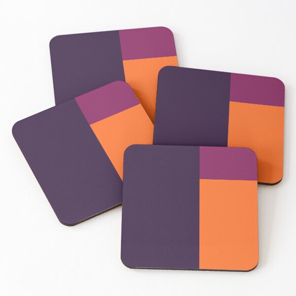 Item preview, Bold Modern Color Block in Dark Purple, Mauve and Orange designed and sold by Deutschic.
