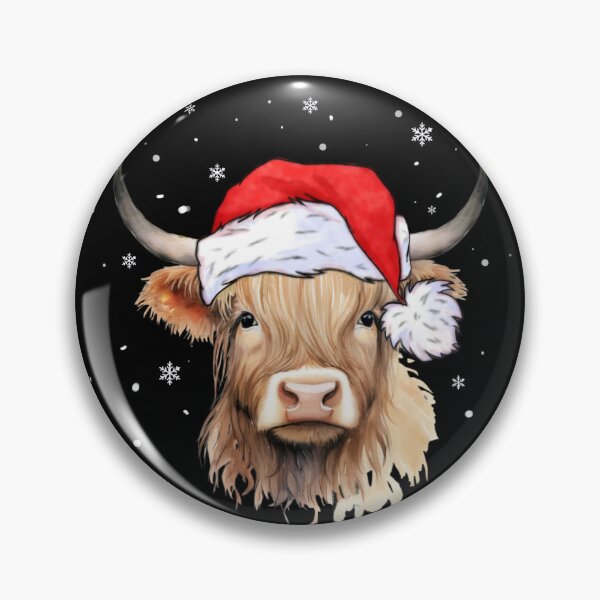Item preview, Xmas Scottish Highland Cow Christmas Santa Hat men women kids  designed and sold by Taylor  ART.