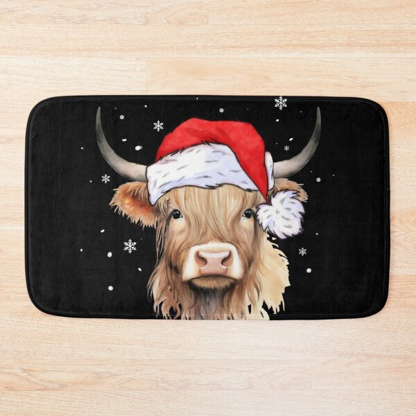 Item preview, Xmas Scottish Highland Cow Christmas Santa Hat men women kids  designed and sold by Taylor  ART.