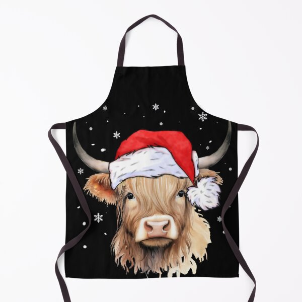 Item preview, Xmas Scottish Highland Cow Christmas Santa Hat men women kids  designed and sold by Taylor  ART.