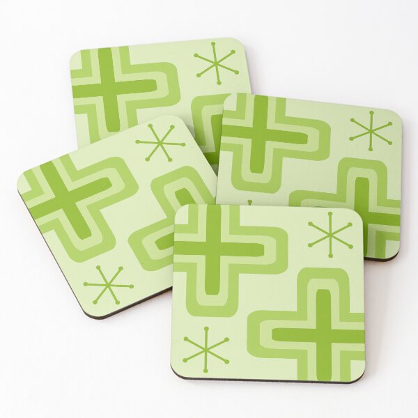 Item preview, Mid Century Modern Crosses Chartreuse designed and sold by thepixelgarden.