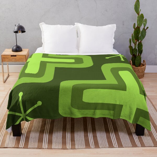 Item preview, Mid Century Modern Crosses Olive Green designed and sold by thepixelgarden.
