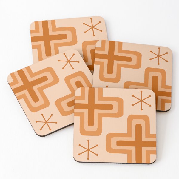 Item preview, Mid Century Modern Crosses Light Orange designed and sold by thepixelgarden.