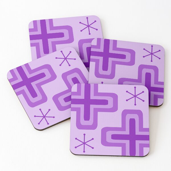 Item preview, Mid Century Modern Crosses Purple designed and sold by thepixelgarden.