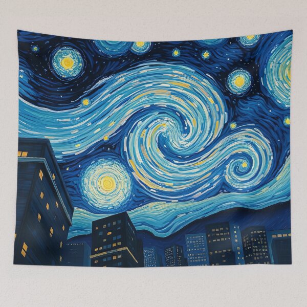 Item preview, Cosmic Spirals Over the City designed and sold by ArtComixHaven.