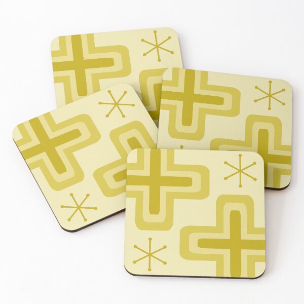 Item preview, Mid Century Modern Crosses Yellow designed and sold by thepixelgarden.