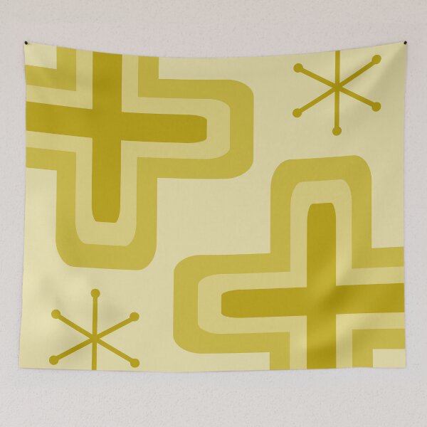 Item preview, Mid Century Modern Crosses Yellow designed and sold by thepixelgarden.