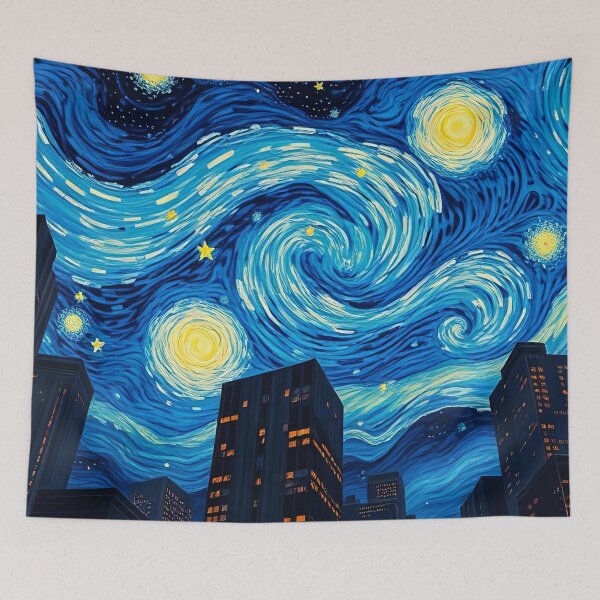 Item preview, Urban Stars Beneath a Swirling Sky designed and sold by ArtComixHaven.