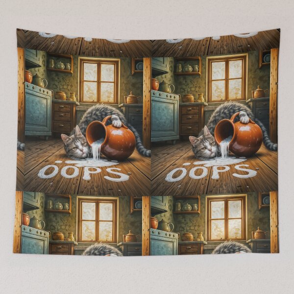Item preview, Oops Cat Spilled Milk  designed and sold by IvaRenee.