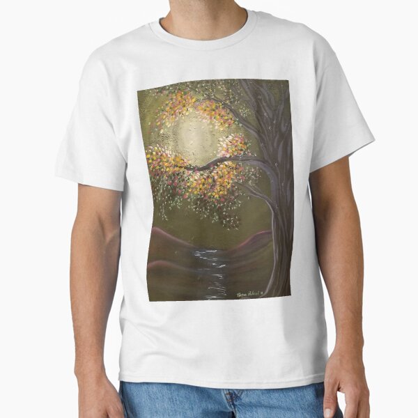 Item preview, Moonlight Dance, Moonlit Tree Landscape, River Valley, comforter, pillow, tote, bag, makeup bag, clock, apparel, blanket, electronics case designed and sold by roxanegabriel.