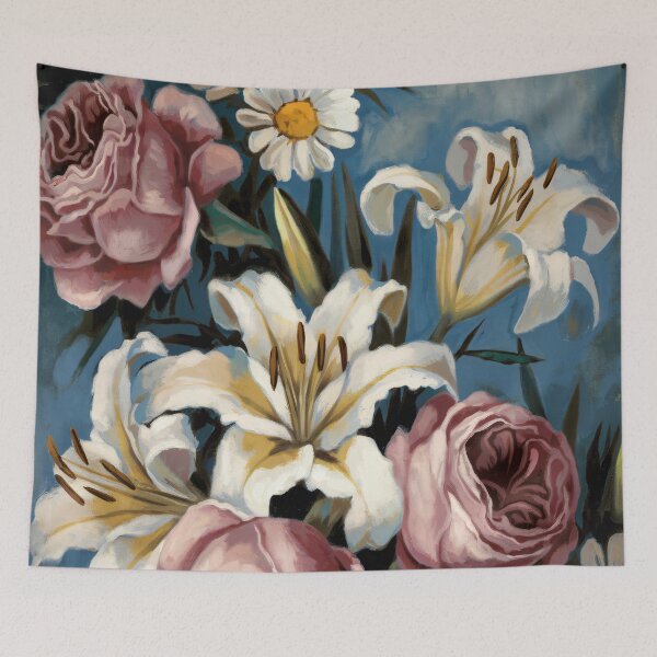 Item preview, Sfumato Art Style With Rose, Daisy And Lily Flowers designed and sold by pixelplaza.