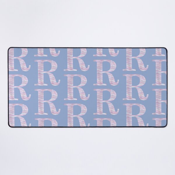 Item preview, Initial R Rose Quartz And Serenity Pink Blue Wavy Lines designed and sold by theartofvikki.