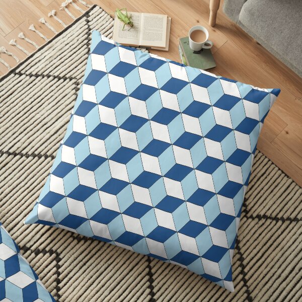 Cubes bleus Coussin de sol