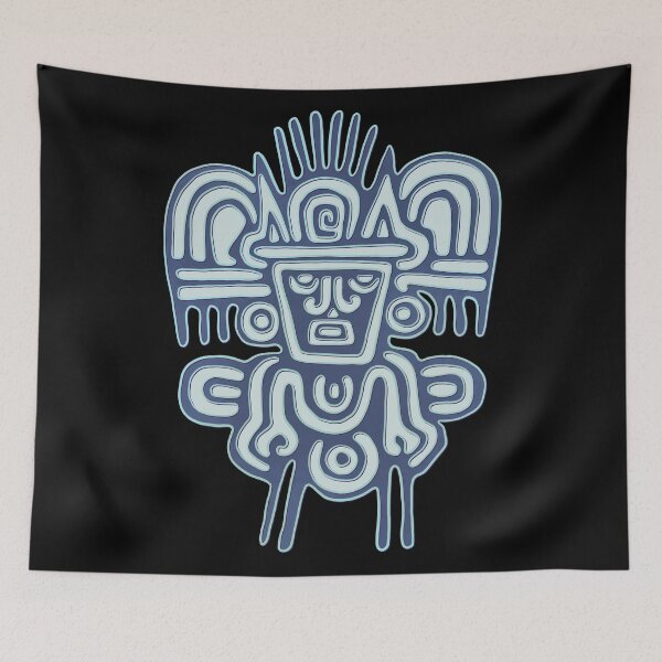 Item preview, Blue fantastic human figure Mexican flat stamp  designed and sold by DaveDanchuk.