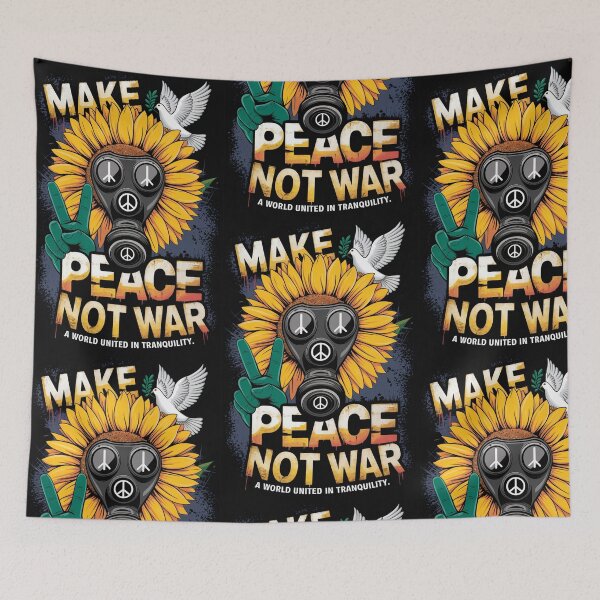 Item preview, Make Peace Not War" Sunflower and Gas Mask Peace Design designed and sold by ObjCrea123.