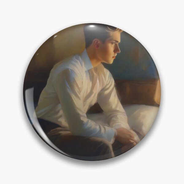 Item preview, Young man thinking on his bed designed and sold by MoodyFrames.