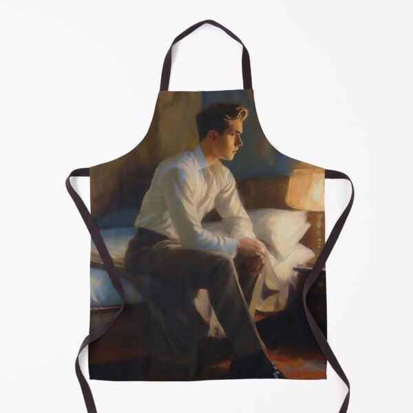 Item preview, Young man thinking on his bed designed and sold by MoodyFrames.
