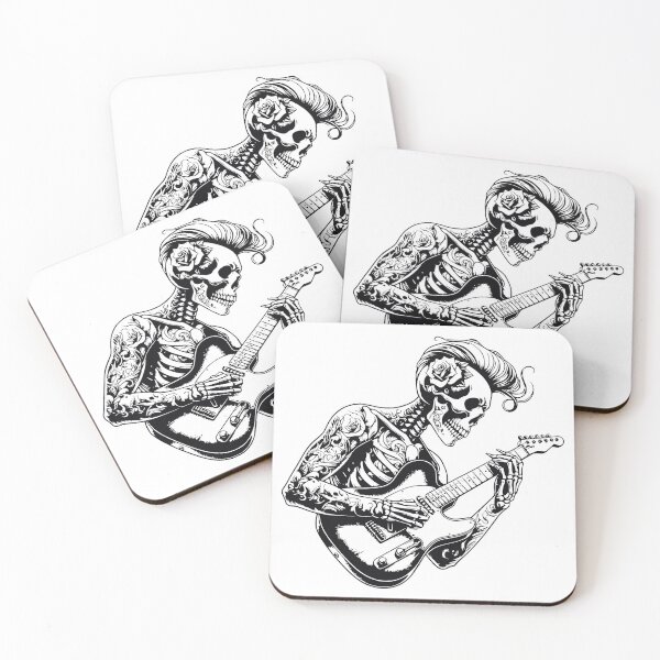 Item preview, Skeleton with Guitar black and white designed and sold by J Michelle Designs.