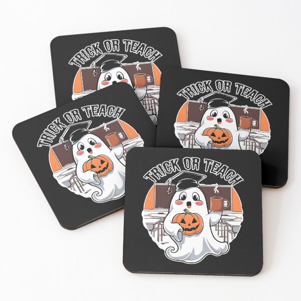 Item preview, Teacher Halloween Trick Or Teach Cute Ghost Coffe Pumpkins designed and sold by ArtFeverShop.