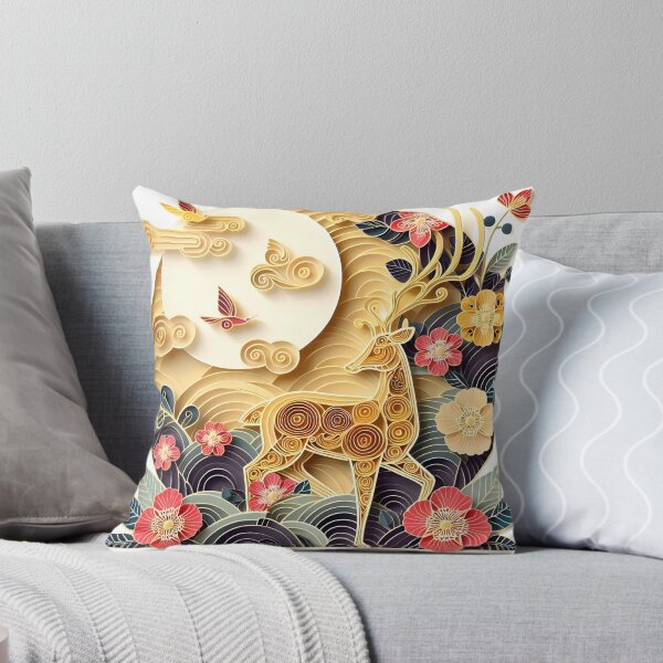Aperçu de l'œuvre Cerf couché de soleil en papier créée et vendue par Catobix.