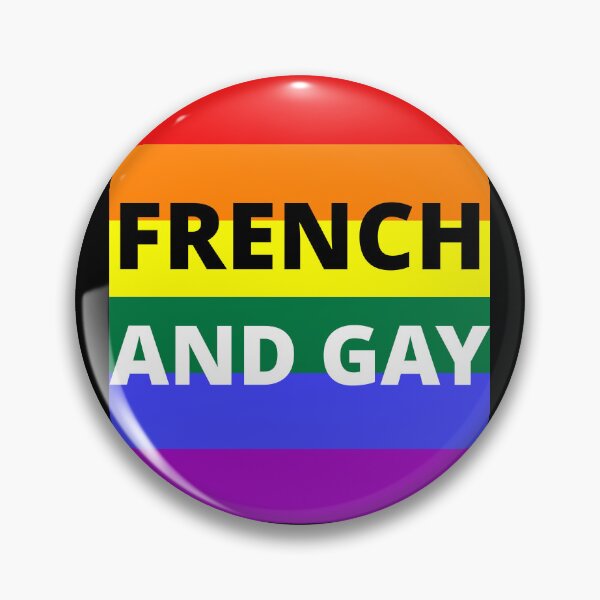 Item preview, FRENCH AND GAY on rainbow background designed and sold by uniqueitems.