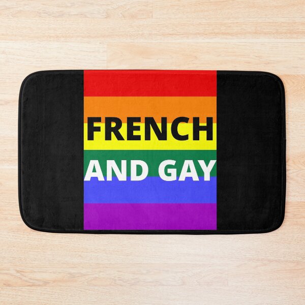 Item preview, FRENCH AND GAY on rainbow background designed and sold by uniqueitems.