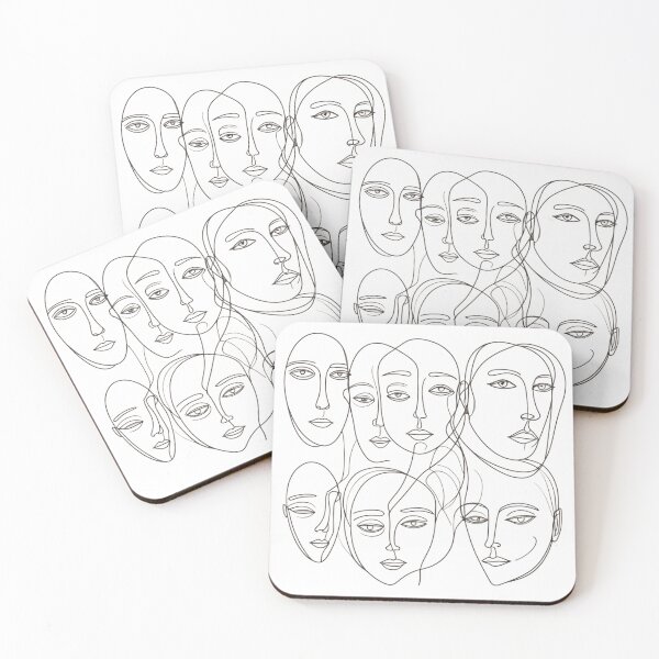 Item preview, line art faces designed and sold by DragonJake.