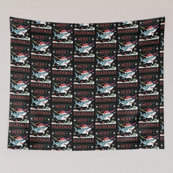 Item preview, Merry Sharkmas Funny Shark Christmas Design designed and sold by ObjCrea123.