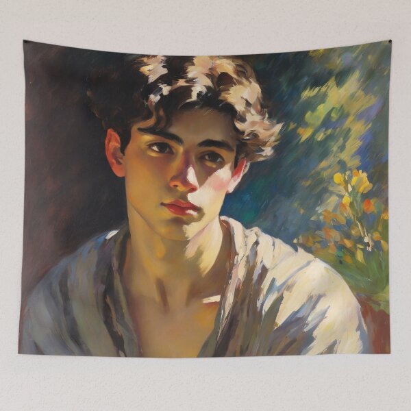 Item preview, Pensive young man posing in the sun designed and sold by MoodyFrames.