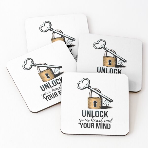 Item preview, Unlock Your Heart and Mind" Inspirational Key and Lock Design designed and sold by ObjCrea123.