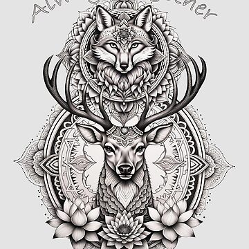 Artwork thumbnail, Always Together Vixen And Stag Mandala Magic by Vixen-Games