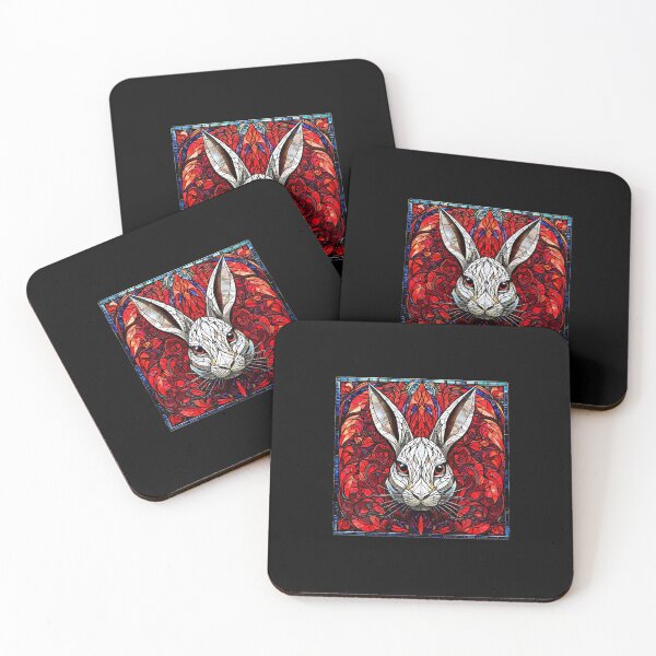 Item preview, White rabbit in flowers designed and sold by MetallenaLux.