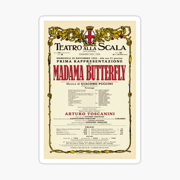 Item preview, Vintage-Style La Scala Madame Butterfly Opera Poster designed and sold by travelwitheric.