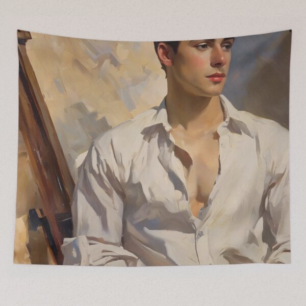 Item preview, Pensive young man posing - 2 designed and sold by MoodyFrames.