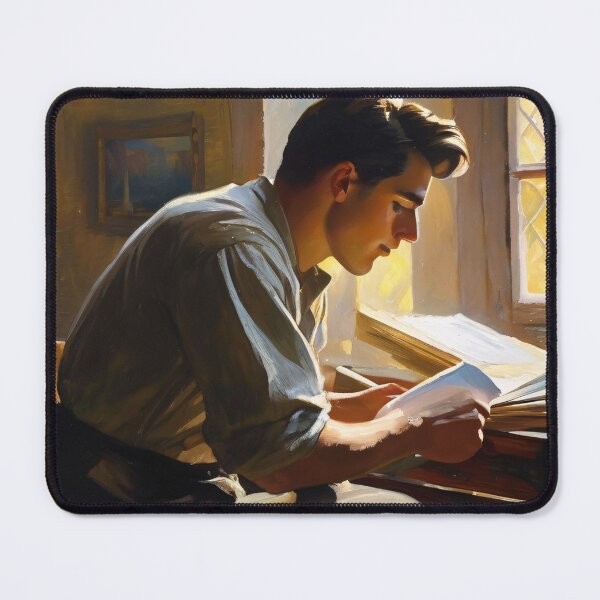 Item preview, Young man studying diligently designed and sold by MoodyFrames.