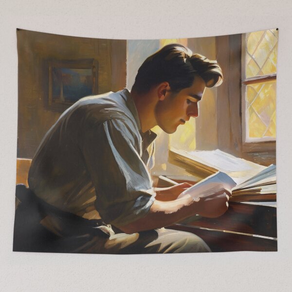 Item preview, Young man studying diligently designed and sold by MoodyFrames.