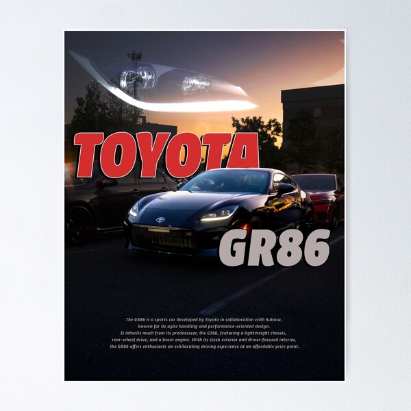 Item preview, Toyota GR86 Car Poster  designed and sold by TEXTMEWYGL.