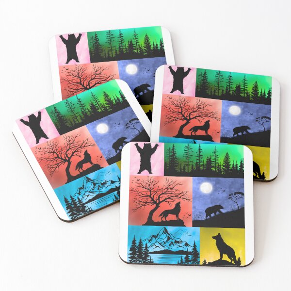 Item preview, Forest Wildlife Silhouettes in Vibrant Pop-Art Design designed and sold by Fredster1966.