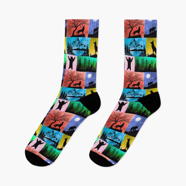 Item preview, Forest Wildlife Silhouettes in Vibrant Pop-Art Design designed and sold by Fredster1966.