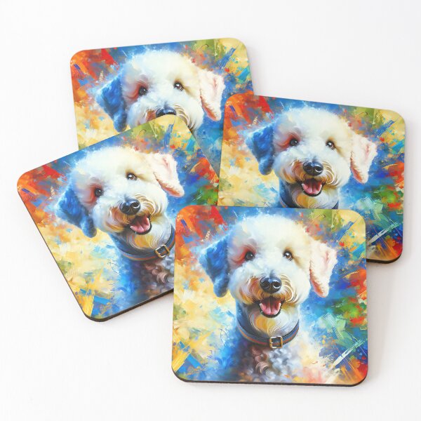 Item preview, Impresión acrílica de perro Bedlington Terrier, retrato de Doggo, amantes de las mascotas designed and sold by Puppy Puzzles Plus.