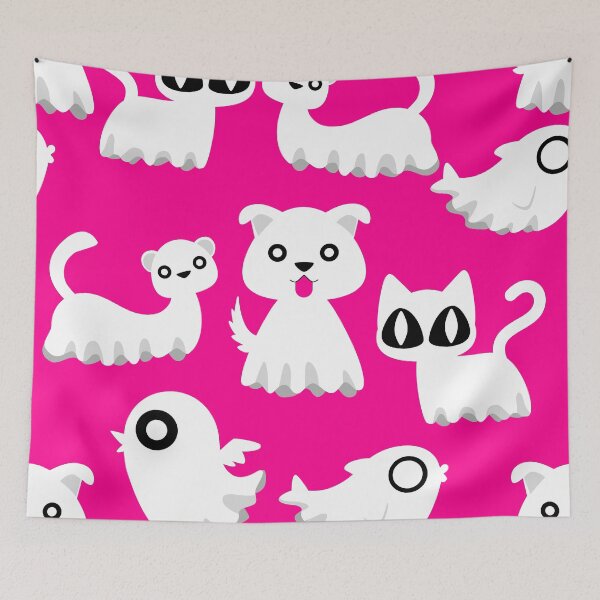 Item preview, halloween ghost ferret dog pink designed and sold by Gossip Rag.